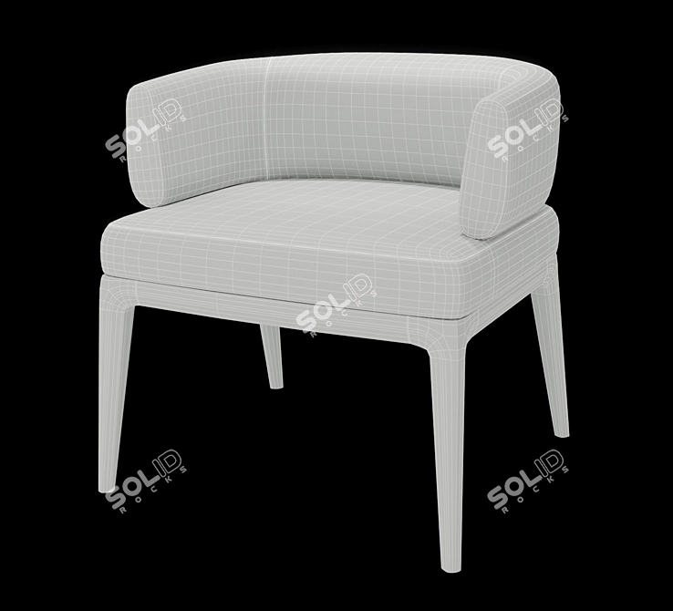 Modern Upholstered Dining Chair 3D model image 4