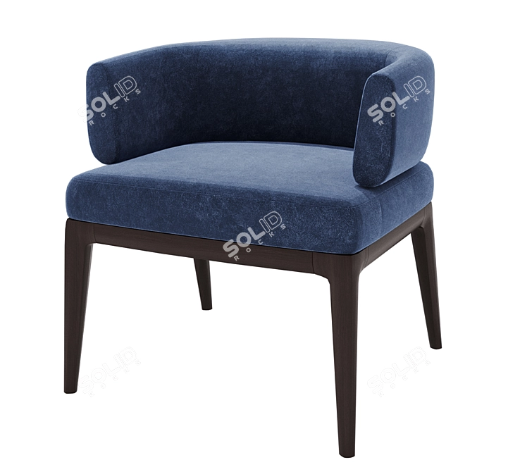 Modern Upholstered Dining Chair 3D model image 5