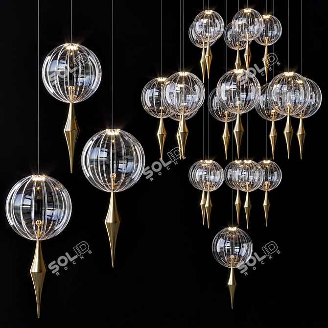 Dreamy Veiled Pendant Light 3D model image 1