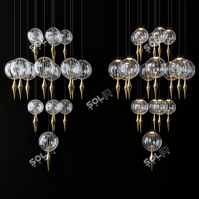 Dreamy Veiled Pendant Light 3D model image 2