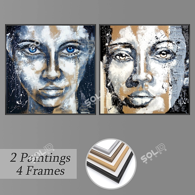 Elegant Wall Art Set 3D model image 1