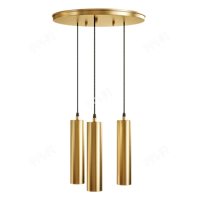 Hamilton Conte Turia 6013: Elegant Brass Ceiling Lamp 3D model image 1