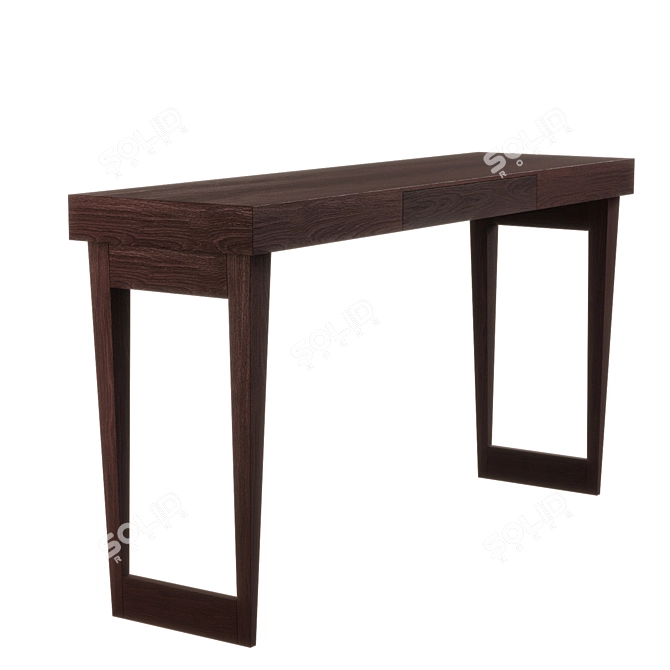 Contemporary Oak Desk Console with Asian Influence 3D model image 1