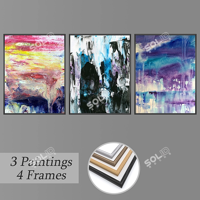 Versatile Set of Wall Paintings 3D model image 1