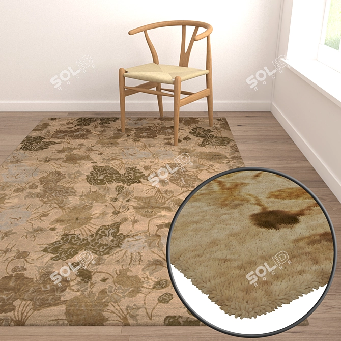 Title: Luxury Textured Carpet Set 3D model image 5