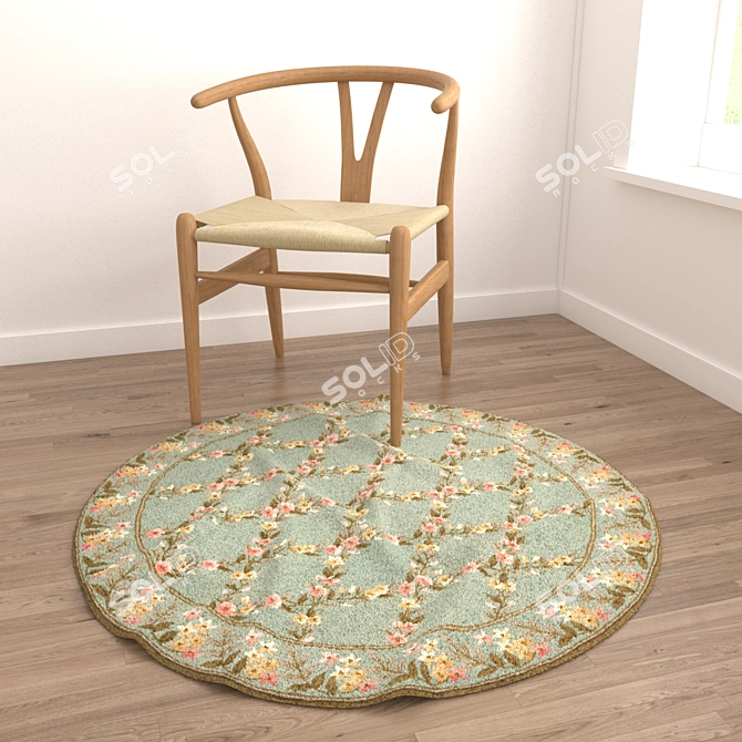 Versatile Round Carpets Set 3D model image 4