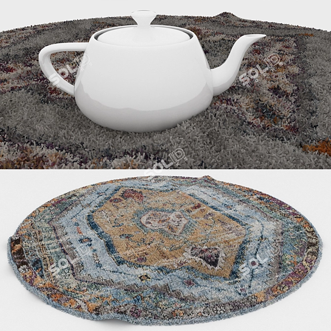 Round Carpets Set: Versatile and High-Quality 3D model image 3