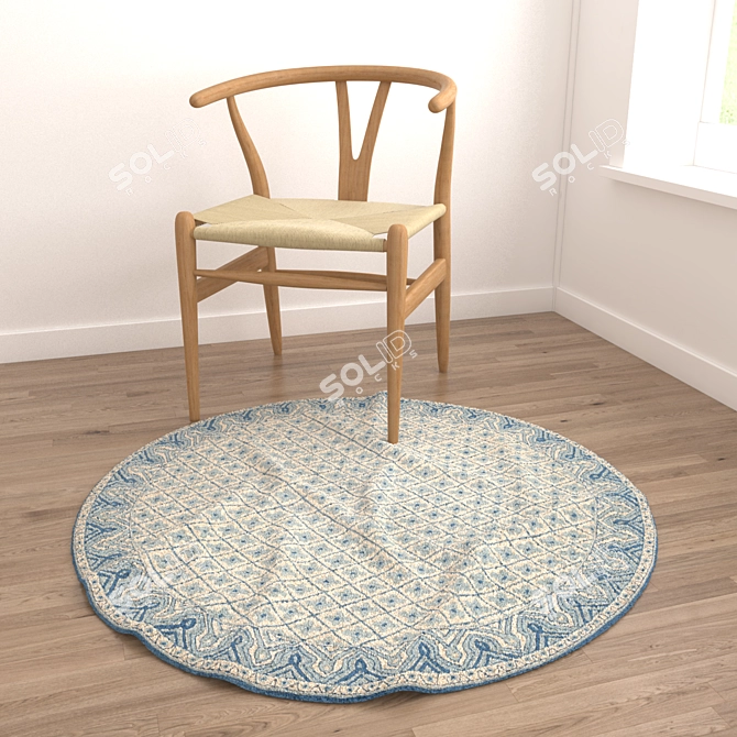 Round Carpet Set: Versatile and Realistic Options 3D model image 4