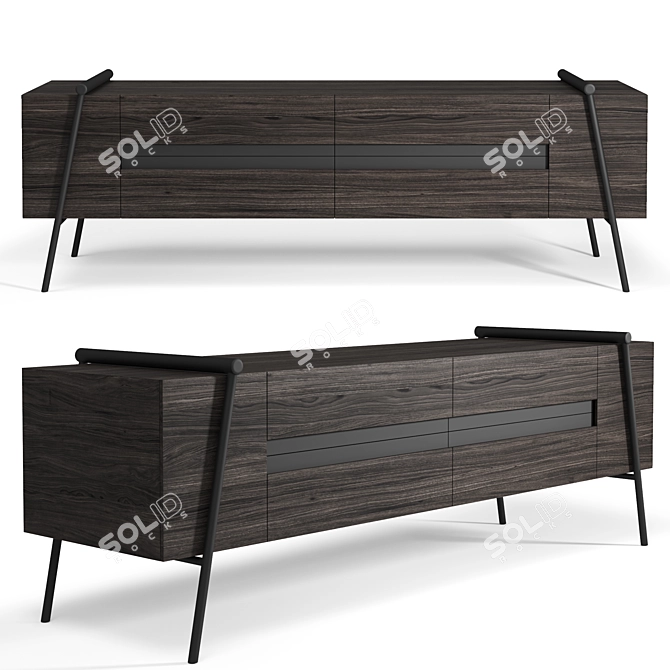 DUOO TV Table: Modern and Stylish 3D model image 1