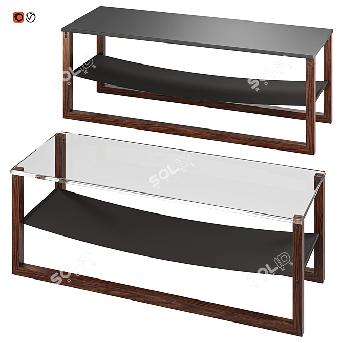 Sleek Modern Coffee Table 3D model image 1