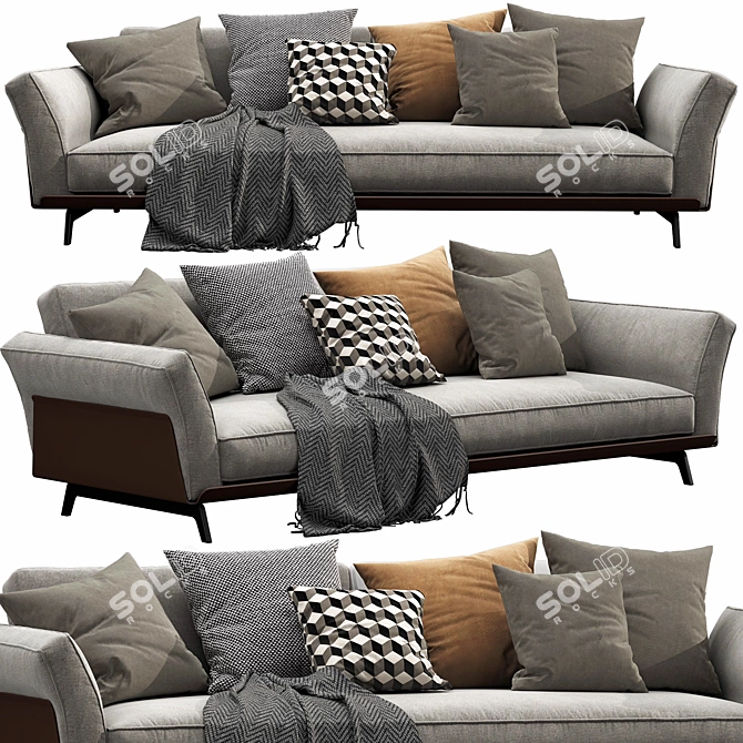 Versatile Flexform Este Sofa 3D model image 1