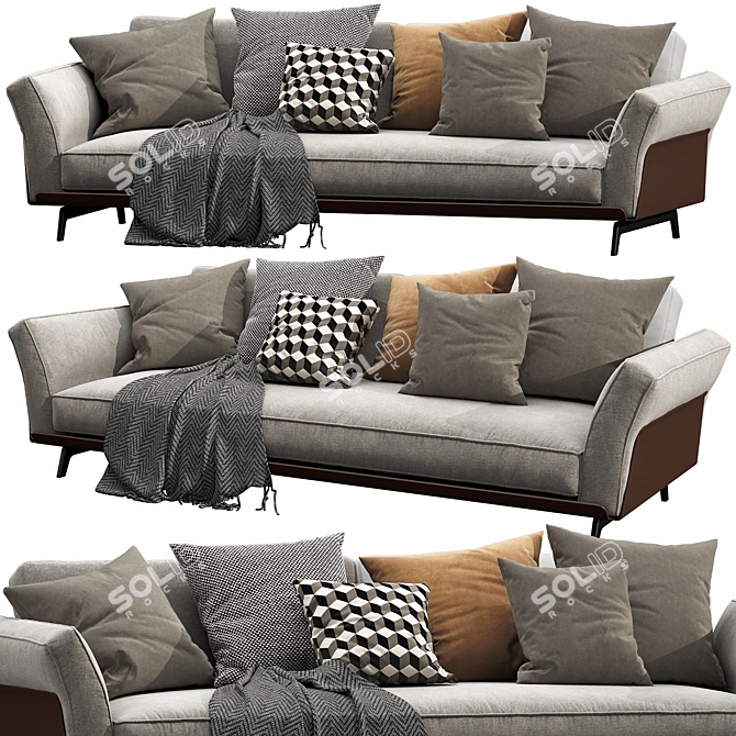 Versatile Flexform Este Sofa 3D model image 2