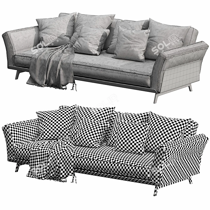 Versatile Flexform Este Sofa 3D model image 3
