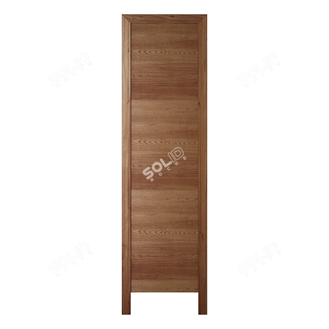 Dark Stained Ash Ledger Wardrobe 3D model image 3