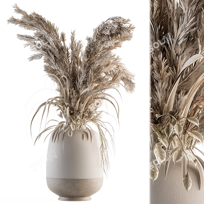 Pampas Dream - Dried Plant Bouquet 3D model image 1