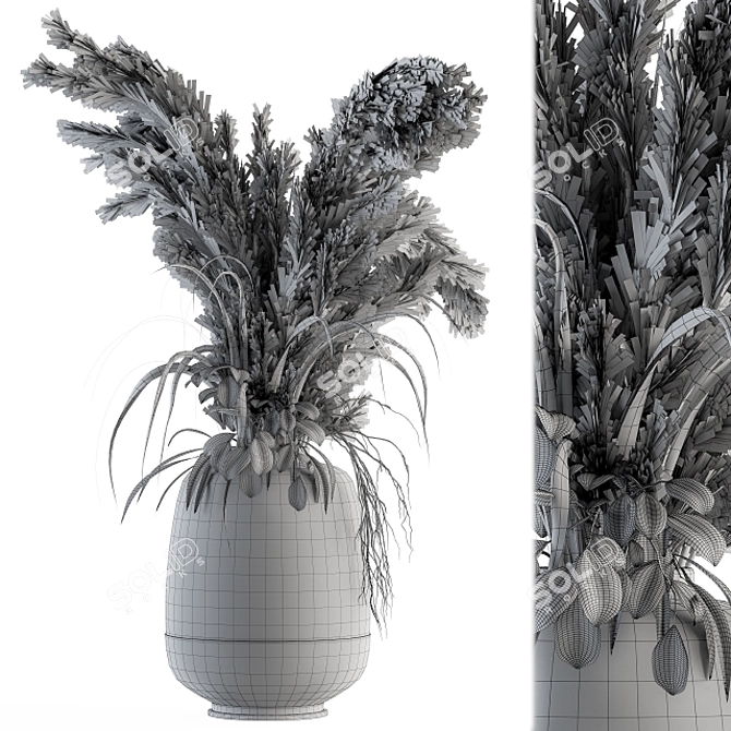 Pampas Dream - Dried Plant Bouquet 3D model image 4