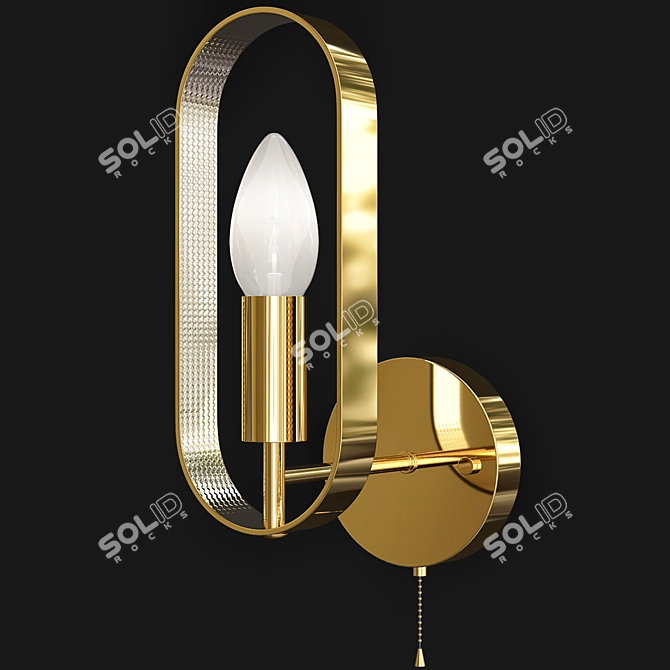 Eurosvet Maglia 60077/1 - Elegant Gold and Chrome Wall Sconce 3D model image 2