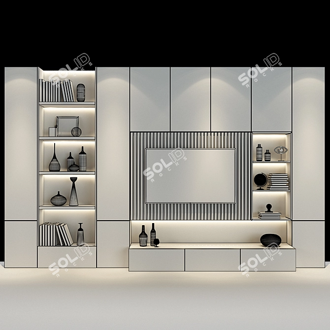 Elegant Storage Solution: Cabinet Furniture 096 3D model image 3