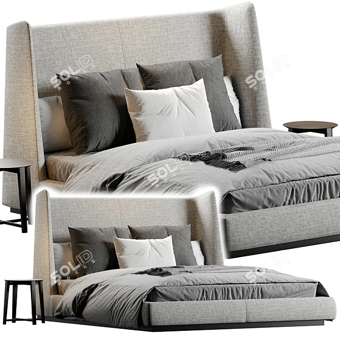 Luxurious Flexform Midnight Bed 3D model image 1