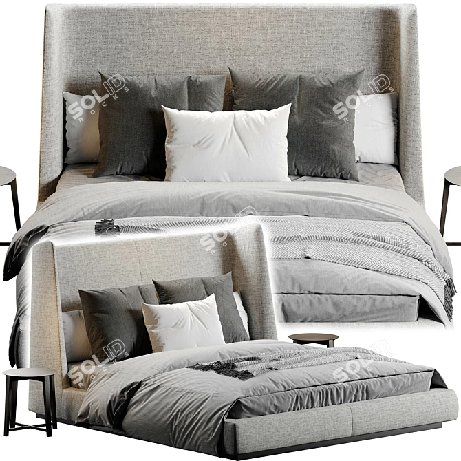 Luxurious Flexform Midnight Bed 3D model image 2