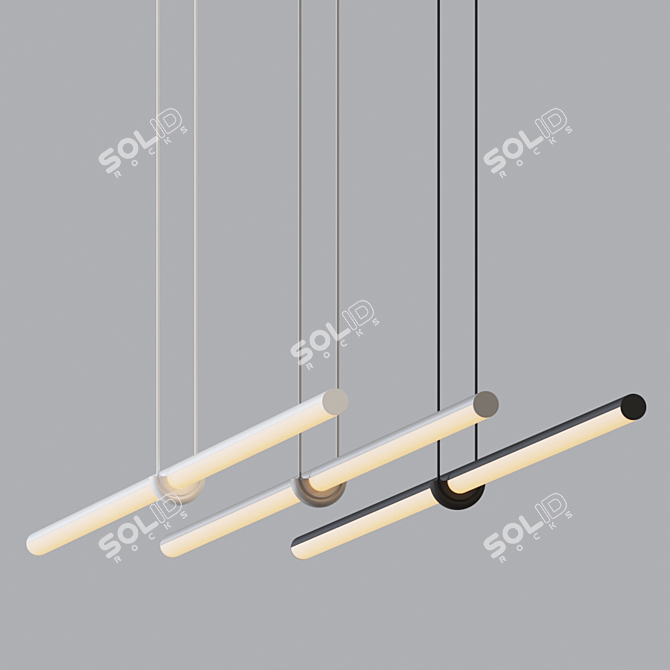 Suspended Aluminum Light: Arrangements Line 3D model image 1