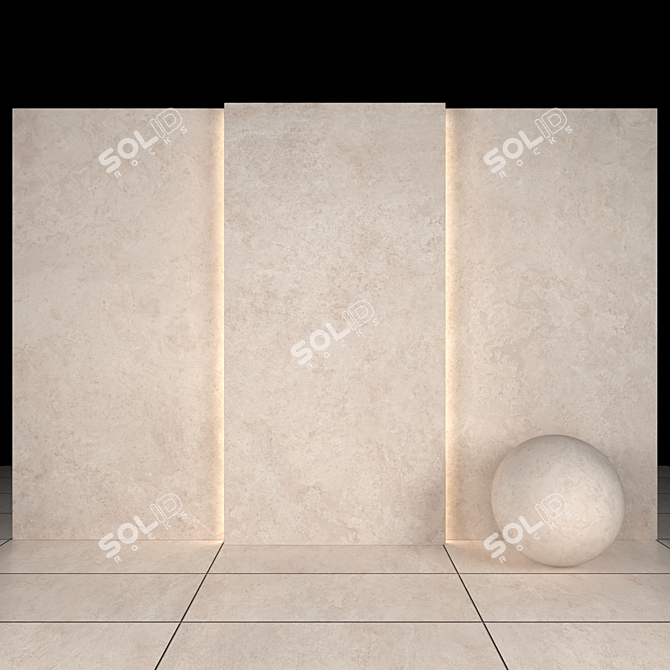 Lava Beige Stone: Versatile Natural Texture 3D model image 1