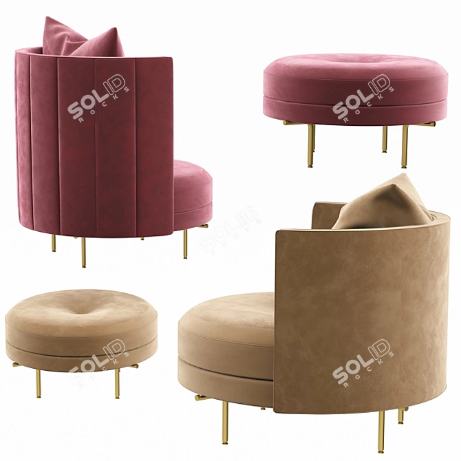 Sleek and Stylish Minotti Torii 3D model image 2