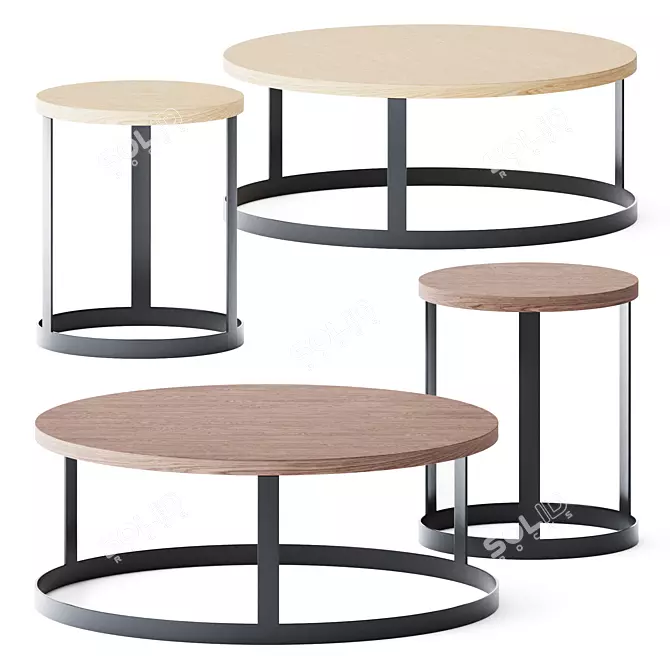 Minimalist Italian Design: Zero Coffee Tables 3D model image 1