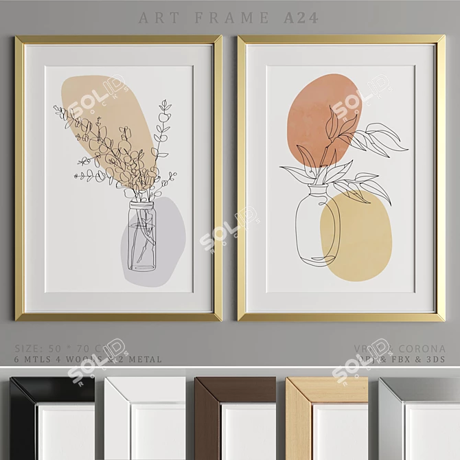 Modern Art Frame A24 | 50x70 cm 3D model image 1