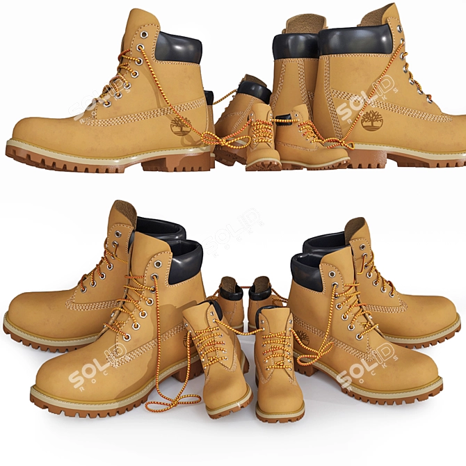 Timberland Waterproof Nubuck Boots 3D model image 1