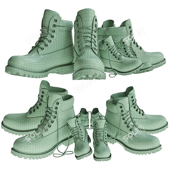 Timberland Waterproof Nubuck Boots 3D model image 3