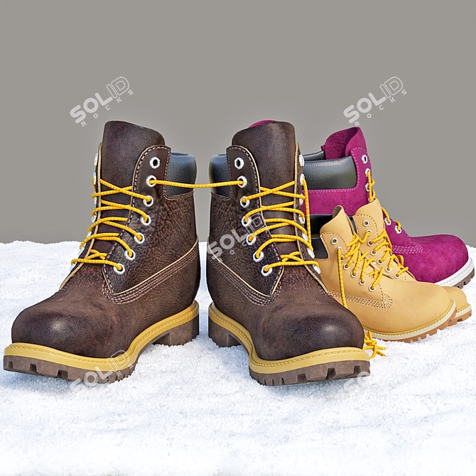 Timberland Waterproof Nubuck Boots 3D model image 6