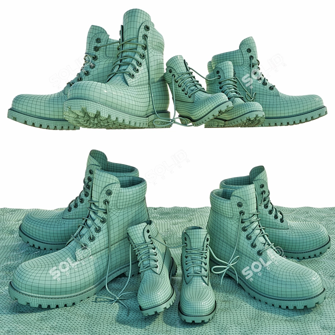 Timberland Waterproof Nubuck Boots 3D model image 8