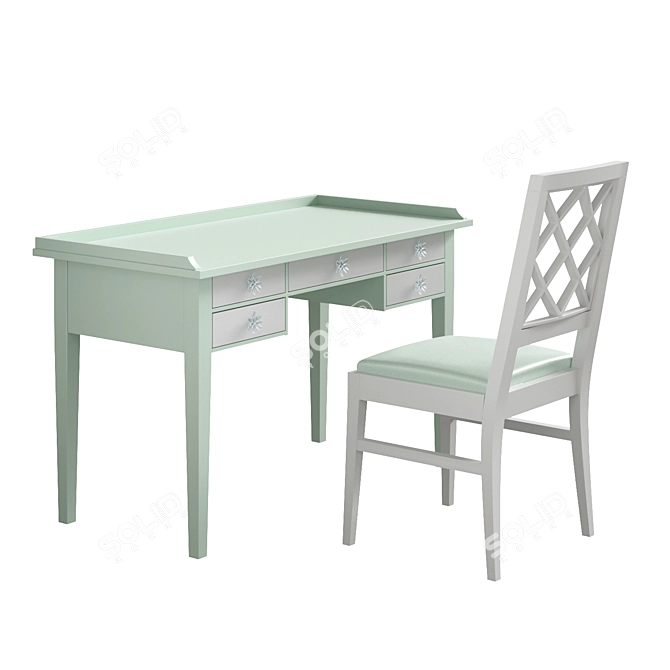 Chiavegato KlassiK Dubai Desk & Chair 3D model image 1