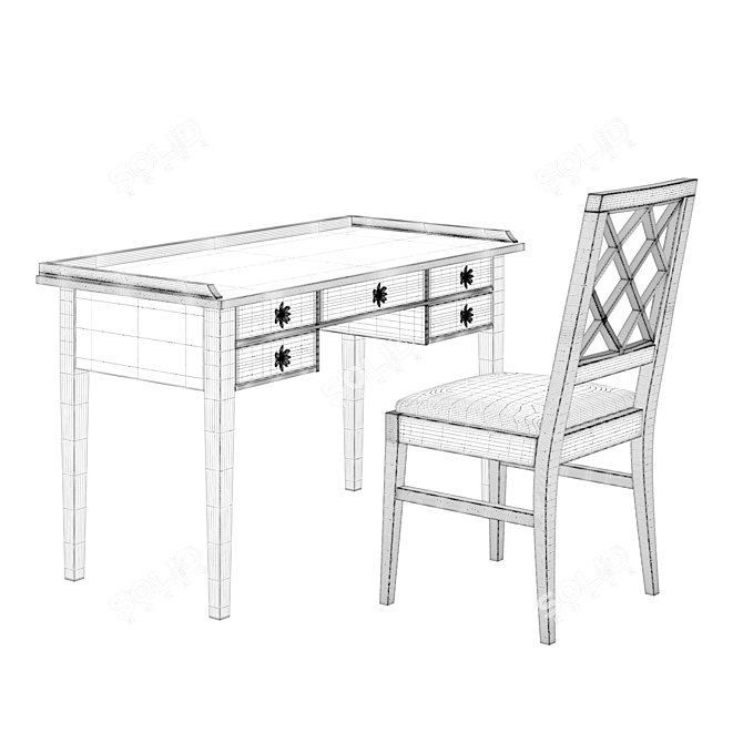 Chiavegato KlassiK Dubai Desk & Chair 3D model image 5