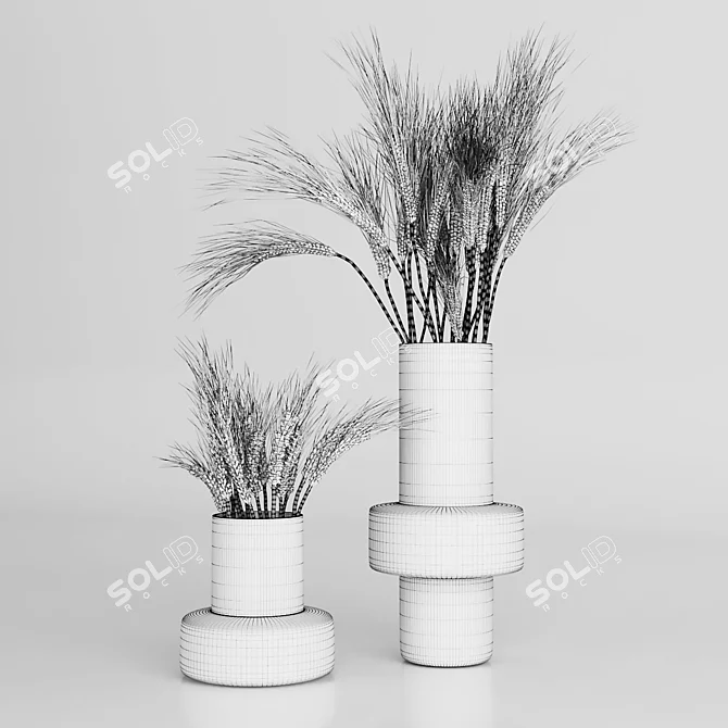 Golden Harvest Wheat Bouquets 3D model image 4