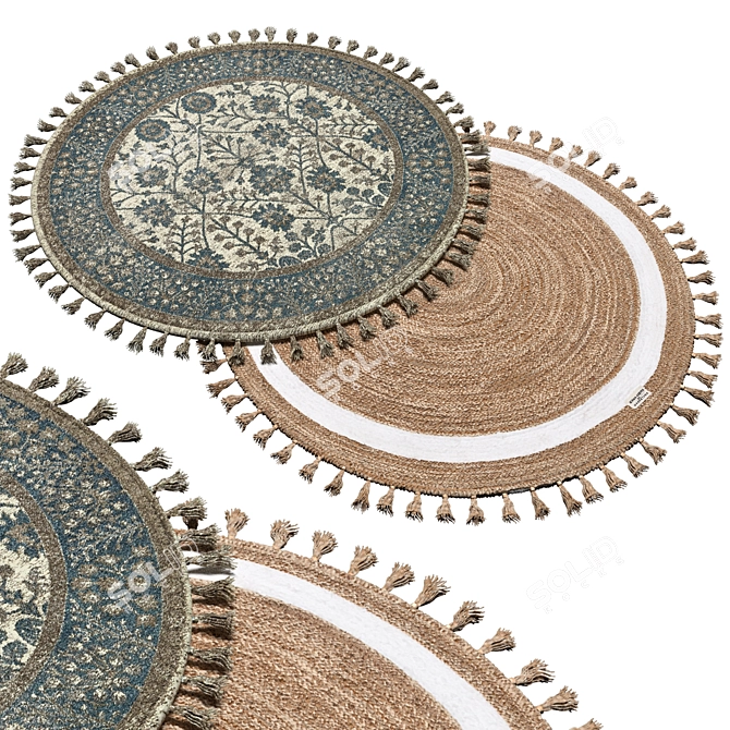 Polygon Round Carpet - Unique Home Decor 3D model image 1