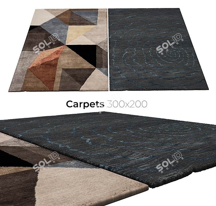 Stylish Interior Carpets 3D model image 1