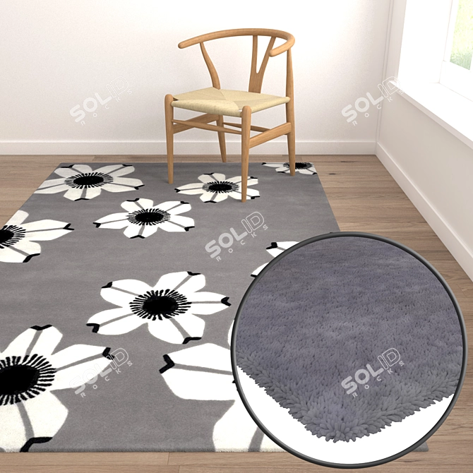 High-Quality Carpet Set: 3D Textured Mats 3D model image 5