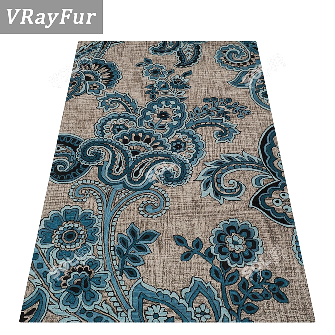 High-Quality Carpets Set - 3 Variants 3D model image 2