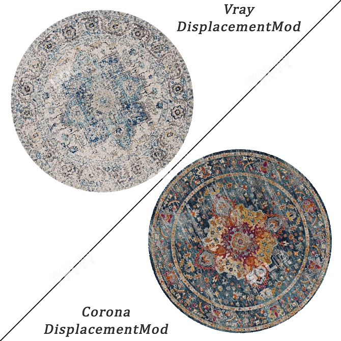 Round Carpets Set 173 - Variety and Versatility for Stunning Renders 3D model image 2