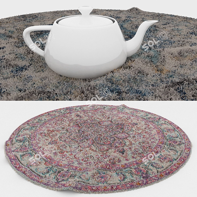 Round Carpets Set 173 - Variety and Versatility for Stunning Renders 3D model image 3