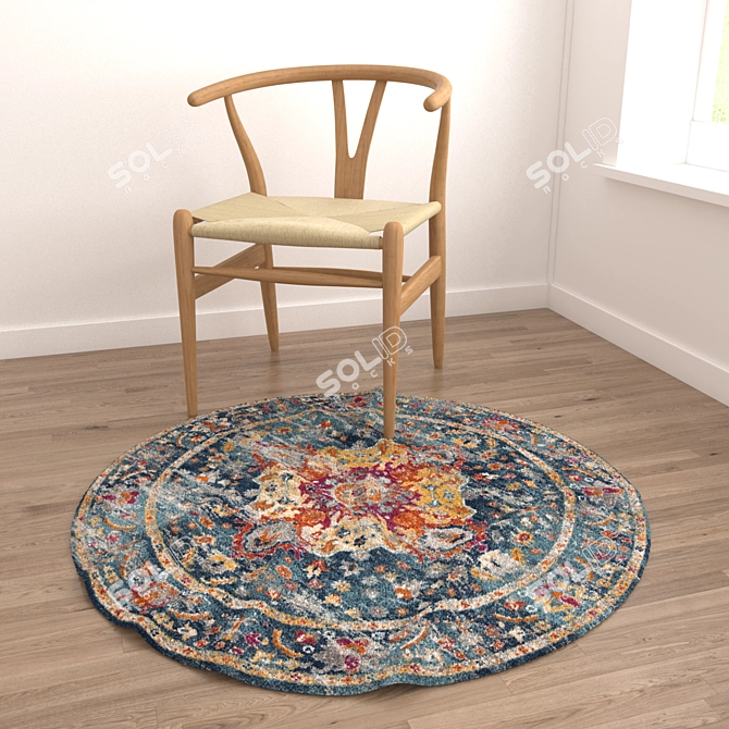 Round Carpets Set 173 - Variety and Versatility for Stunning Renders 3D model image 4