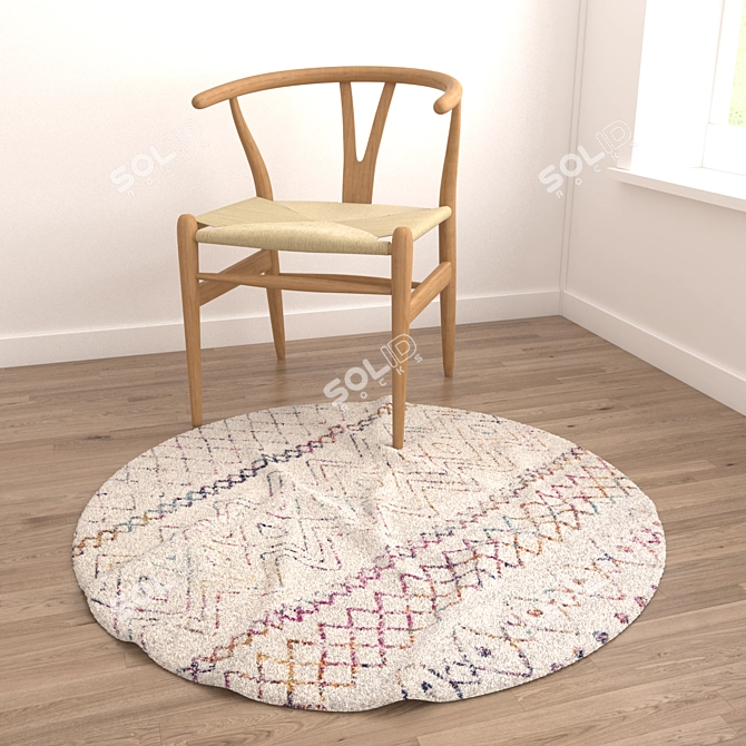 Elegant Round Carpet Set 3D model image 4