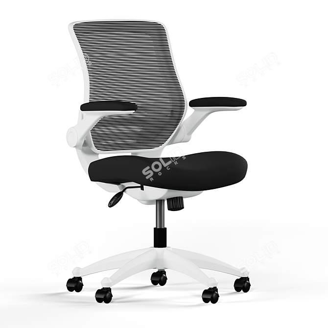 Gray Ergonomic Office Chair 3D model image 1