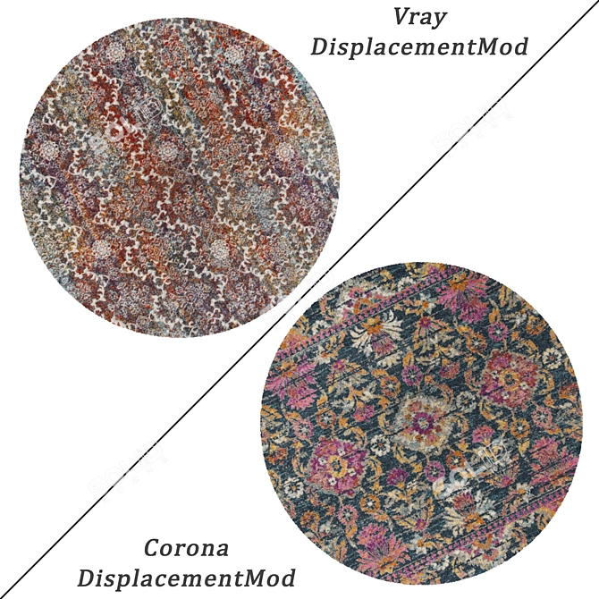 Versatile Round Carpets Set 3D model image 2