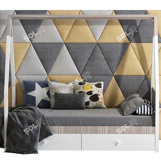 Kids House Bed: Whimsical Dreamland 3D model image 2