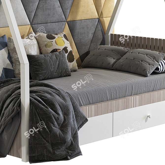 Kids House Bed: Whimsical Dreamland 3D model image 4