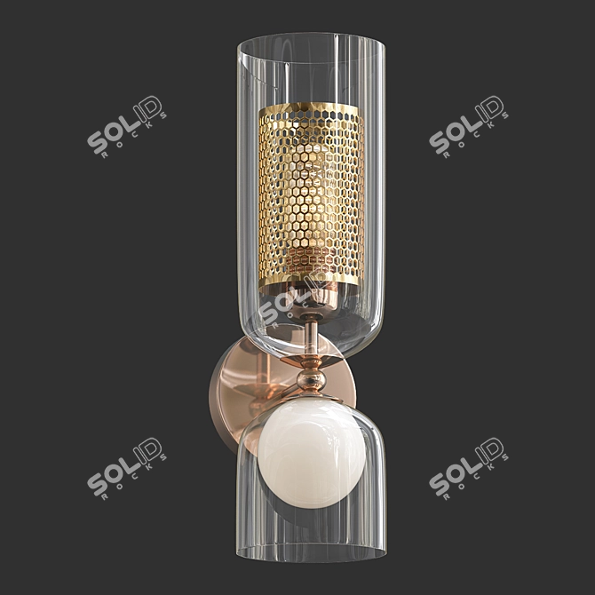 Sleek Wall-Mounted Elite Lamp 3D model image 1