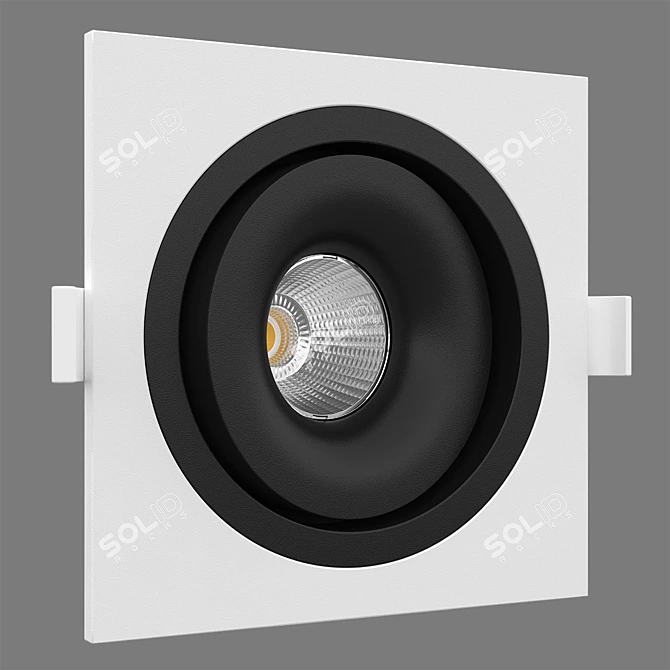 Sleek Rotating LED Downlight 3D model image 2